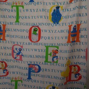 Vintage Sesame Street Curtain ABC Alphabet 42.5x78 Bert Ernie Oscar Grover READ